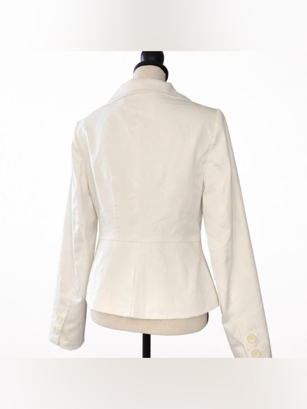The Limited Ivory White Double-Breasted Fitted Blazer Jacket | Medium - Picture 3 of 8